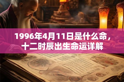 1996年4月11日是什么命，十二时辰出生命运详解