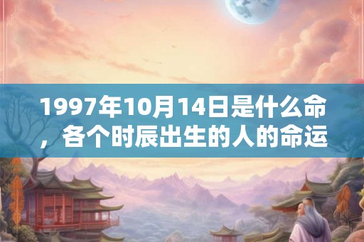 1997年10月14日是什么命，各个时辰出生的人的命运