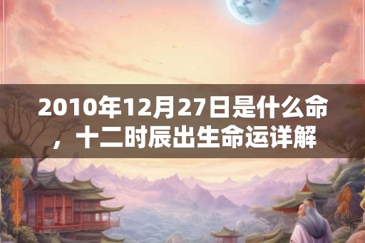 2010年12月27日是什么命，十二时辰出生命运详解
