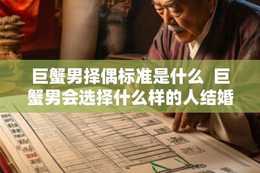 巨蟹男择偶标准是什么  巨蟹男会选择什么样的人结婚