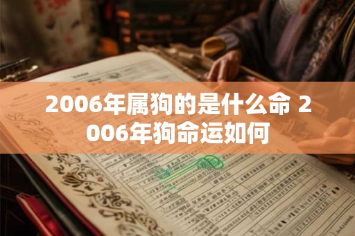2006年属狗的是什么命 2006年狗命运如何