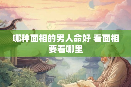 哪种面相的男人命好 看面相要看哪里