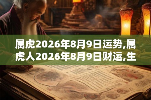属虎2026年8月9日运势,属虎人2026年8月9日财运,生肖虎2026年8月9日运势