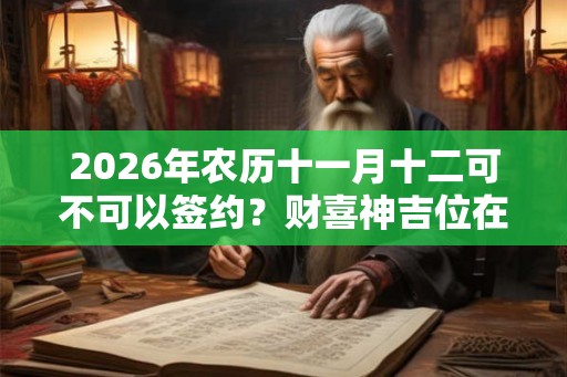 2026年农历十一月十二可不可以签约？财喜神吉位在哪？