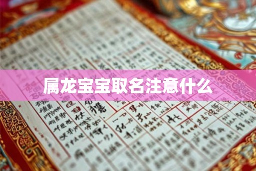 属龙宝宝取名注意什么