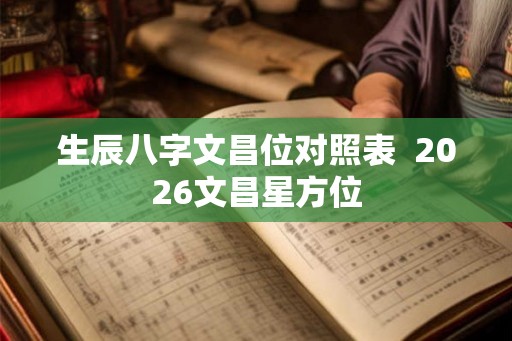生辰八字文昌位对照表 2026文昌星方位 生辰八字文昌位对照表 2026文昌星方位