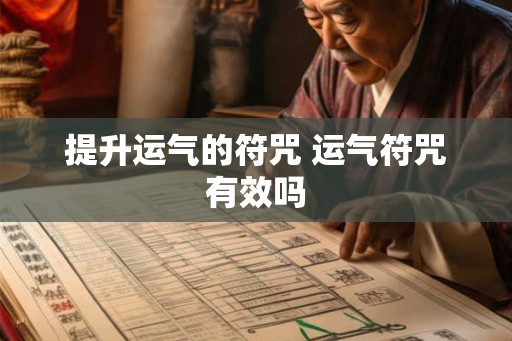 提升运气的符咒 运气符咒有效吗