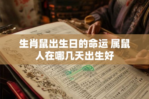 生肖鼠出生日的命运 属鼠人在哪几天出生好