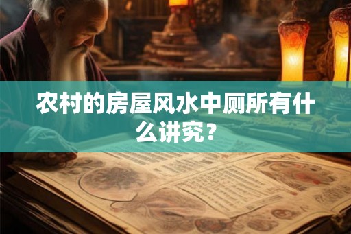农村的房屋风水中厕所有什么讲究？
