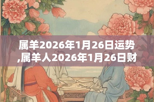 属羊2026年1月26日运势,属羊人2026年1月26日财运,生肖羊2026年1月26日运势