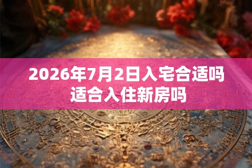 2026年7月2日入宅合适吗 适合入住新房吗