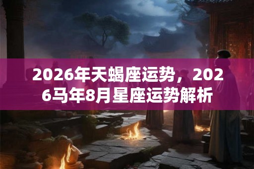 2026年天蝎座运势，2026马年8月星座运势解析