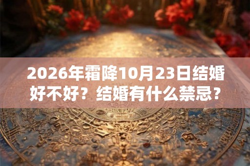 2026年霜降10月23日结婚好不好？结婚有什么禁忌？