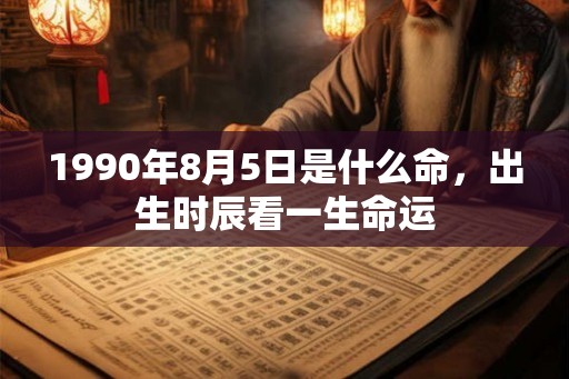 1990年8月5日是什么命，出生时辰看一生命运
