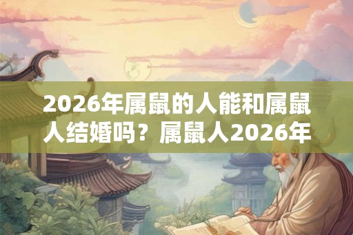 2026年属鼠的人能和属鼠人结婚吗？属鼠人2026年哪个月结婚好？