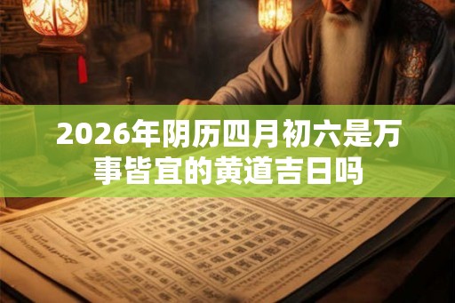 2026年阴历四月初六是万事皆宜的黄道吉日吗