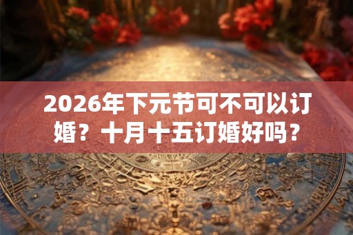 2026年下元节可不可以订婚？十月十五订婚好吗？