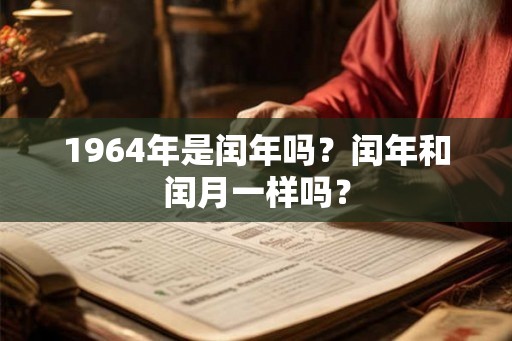 1964年是闰年吗？闰年和闰月一样吗？