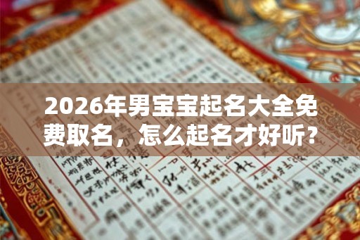 2026年男宝宝起名大全免费取名，怎么起名才好听？