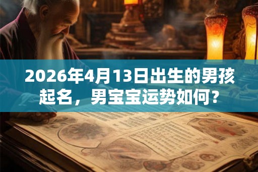 2026年4月13日出生的男孩起名，男宝宝运势如何？
