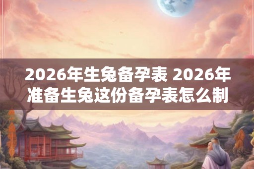 2026年生兔备孕表 2026年准备生兔这份备孕表怎么制定
