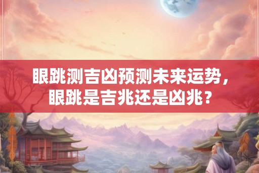 眼跳测吉凶预测未来运势，眼跳是吉兆还是凶兆？