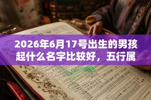 2026年6月17号出生的男孩起什么名字比较好，五行属什么