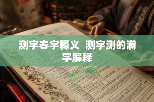 测字春字释义 测字测的满字解释 测字春字释义 测字测的满字解释
