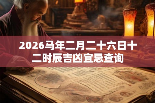 2026马年二月二十六日十二时辰吉凶宜忌查询 2026马年二月二十六日十二时辰吉凶宜忌查询