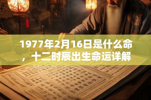 1977年2月16日是什么命，十二时辰出生命运详解