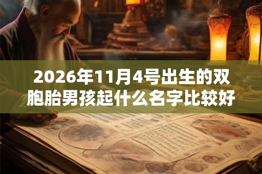 2026年11月4号出生的双胞胎男孩起什么名字比较好，五行属什么