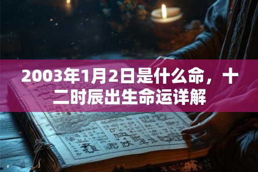 2003年1月2日是什么命，十二时辰出生命运详解