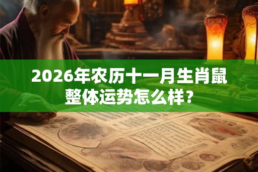 2026年农历十一月生肖鼠整体运势怎么样？