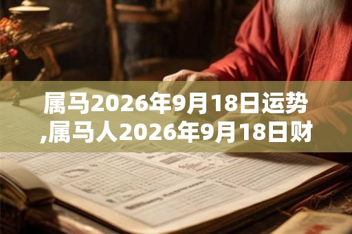 属马2026年9月18日运势,属马人2026年9月18日财运,生肖马2026年9月18日运势 属马2026年9月18日运势,属马人2026年9月18日财运,生肖马2026年9月18日运势
