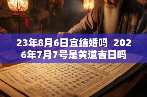23年8月6日宜结婚吗 2026年7月7号是黄道吉日吗 23年8月6日宜结婚吗 2026年7月7号是黄道吉日吗