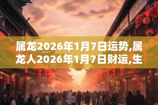 属龙2026年1月7日运势,属龙人2026年1月7日财运,生肖龙2026年1月7日运势
