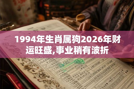 1994年生肖属狗2026年财运旺盛,事业稍有波折