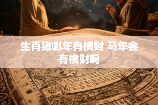 生肖猪哪年有横财 马年会有横财吗