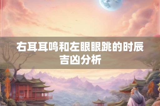 右耳耳鸣和左眼眼跳的时辰吉凶分析