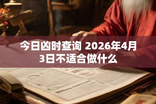 今日凶时查询 2026年4月3日不适合做什么 今日凶时查询 2026年4月3日不适合做什么