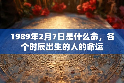 1989年2月7日是什么命，各个时辰出生的人的命运