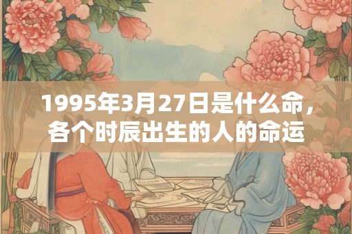 1995年3月27日是什么命，各个时辰出生的人的命运