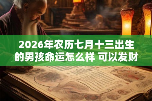 2026年农历七月十三出生的男孩命运怎么样 可以发财吗