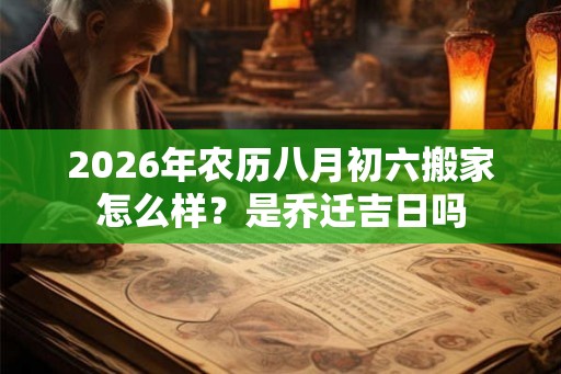2026年农历八月初六搬家怎么样?是乔迁吉日吗 2026年农历八月初六搬家怎么样?是乔迁吉日吗