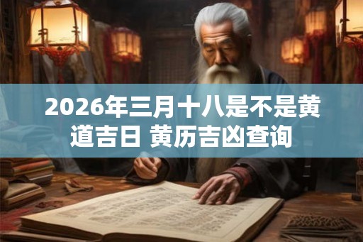2026年三月十八是不是黄道吉日 黄历吉凶查询
