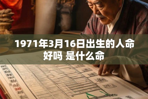 1971年3月16日出生的人命好吗 是什么命