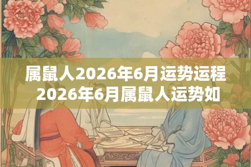 属鼠人2026年6月运势运程 2026年6月属鼠人运势如何