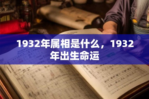 1932年属相是什么，1932年出生命运