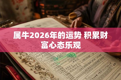 属牛2026年的运势 积累财富心态乐观
