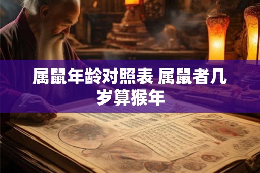 属鼠年龄对照表 属鼠者几岁算猴年